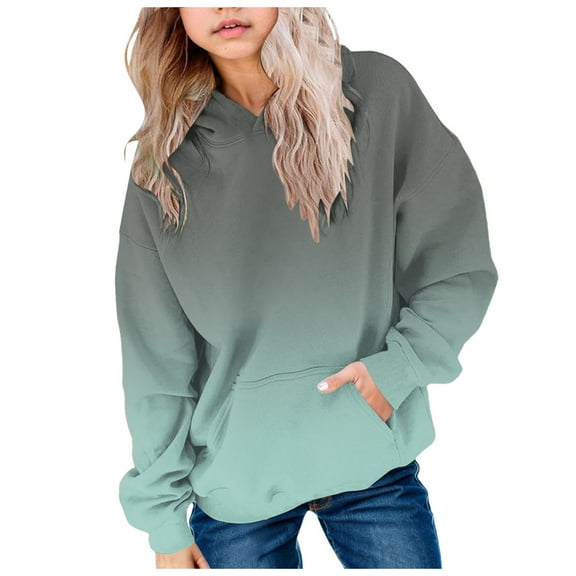 Cute Sweatshirts For Teen Girls Girls T Shirts Size 14-16 Girls Oversized Crewneck Sweatshirts Kids Fashion Fleece Drop Shoulder Pullover Hoodies Tops