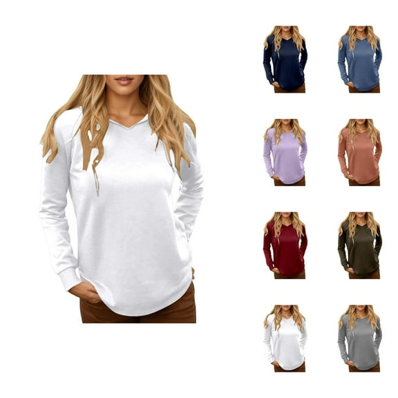 Cute Sweatshirts for Women Solid Sweatshirt Women's Hoodies For Everyday Comfort Classic Pullover With Hood For Casual Outings Versatile Style For Fall And Winter Ideal Pairing With Jeans And Pants