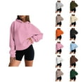 thumbnail image 1 of Cute Sweatshirts for Women Women's Solid Color Sweatshirt Women's Casual Hoodie Basic Pullover Sweatshirt Soft Comfortable Long Sleeve Hooded Top For Everyday Wear All Season, 1 of 7