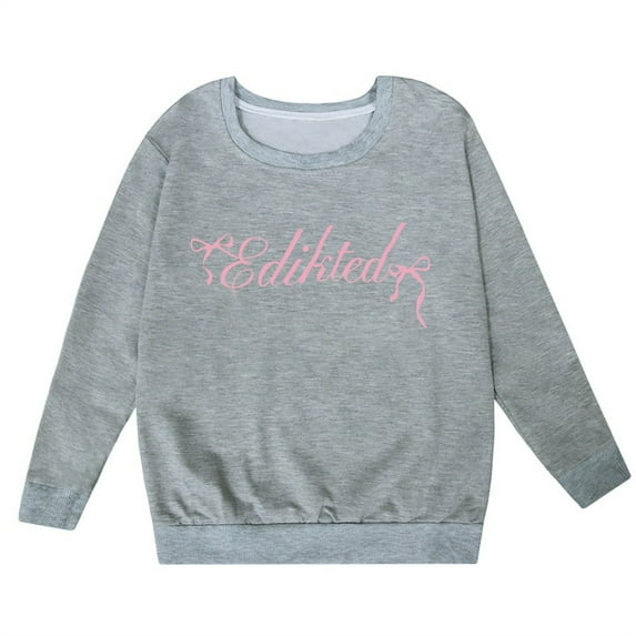 Cute Sweatshirts for Girls Floral Graphic Comfy Long Sleeve Hoodie Girls Tops Fall Winter Kids Clothes Girls Grey,13-14 Years
