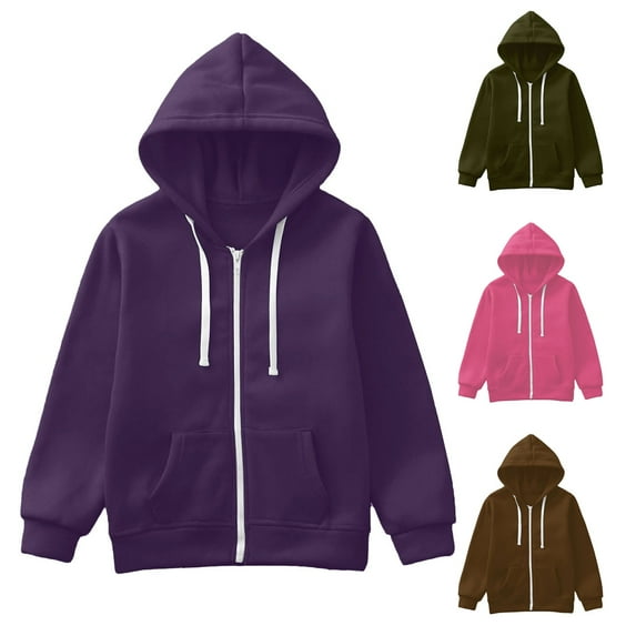 Cute Sweatshirts for Teen Girls Hoodies For Boys Boys Hoodies Size 10 12 Youth Solid Classic Hoodies Soft Hooded Full Zip Sweatshirts For Children