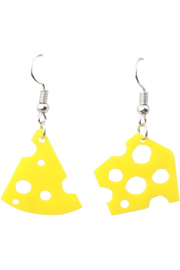Cute Sweet Cheese Lightweight Drop Dangle Earrings Acrylic Funny Biscuit Simulation Cheesecake Creative Asymmetry Statement Jewelry for Women