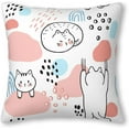 thumbnail image 1 of Cute Sweet Rainbow White Cats Paw Raining Blue Cat Pillow Covers Pillowcases Home Decor Bed Couch Sofa Office Living Room Cushion for Cat Lovers Gifts 20x20Inch, 1 of 5