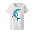 thumbnail image 1 of Cute Swimming Dolphin T-Shirt Women -Image by Shutterstock, Female XX-Large, 1 of 2