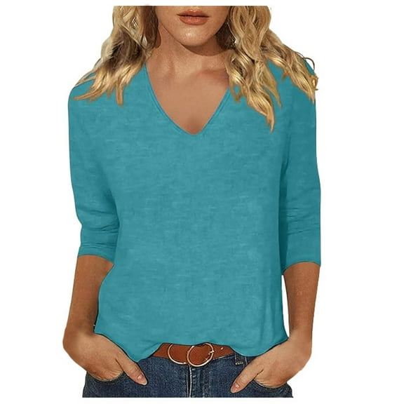 Cute T Shirts For Women V Neck Fashion Comfortable Slim Fit Top Casual Lightweight Fall Basic Blouses Vacation Clothes