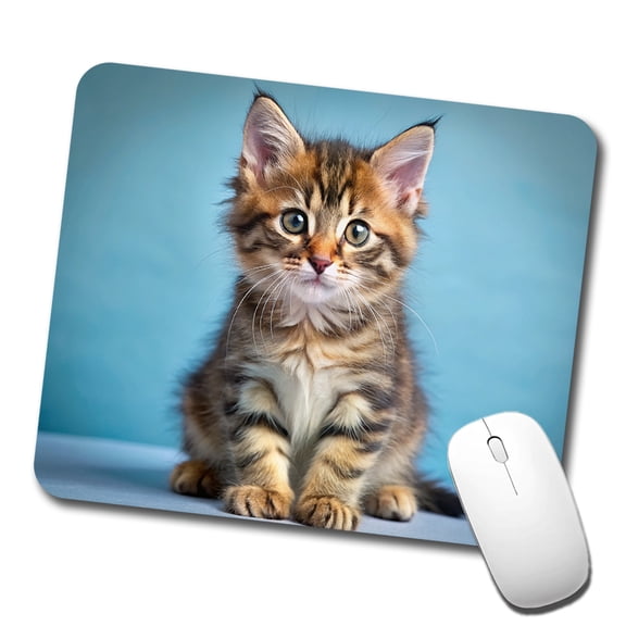 Cute Tabby Kitten Cat Photo Mouse Pad Low Profile Gaming Mat