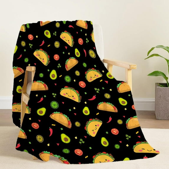 Cute Taco Blanket-Taco Blanket for Boys, Girls, Pets Gift for Taco Lovers-Cozy Soft Flannel Lightweight and Warm Used for Room Bed Camping 50"x60" for Teens