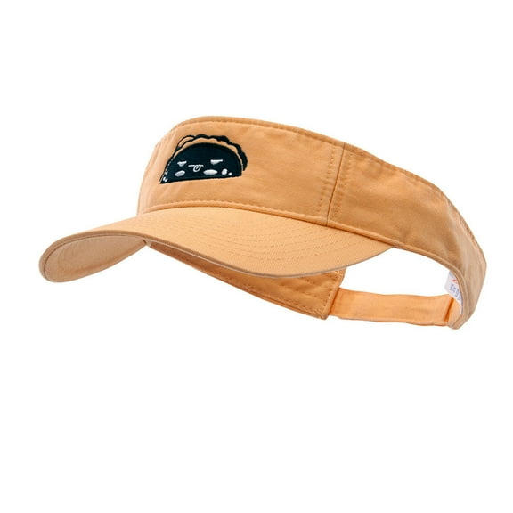 Cute Taco Embroidered Pro Style Cotton Twill Washed Visor - Mango OSFM