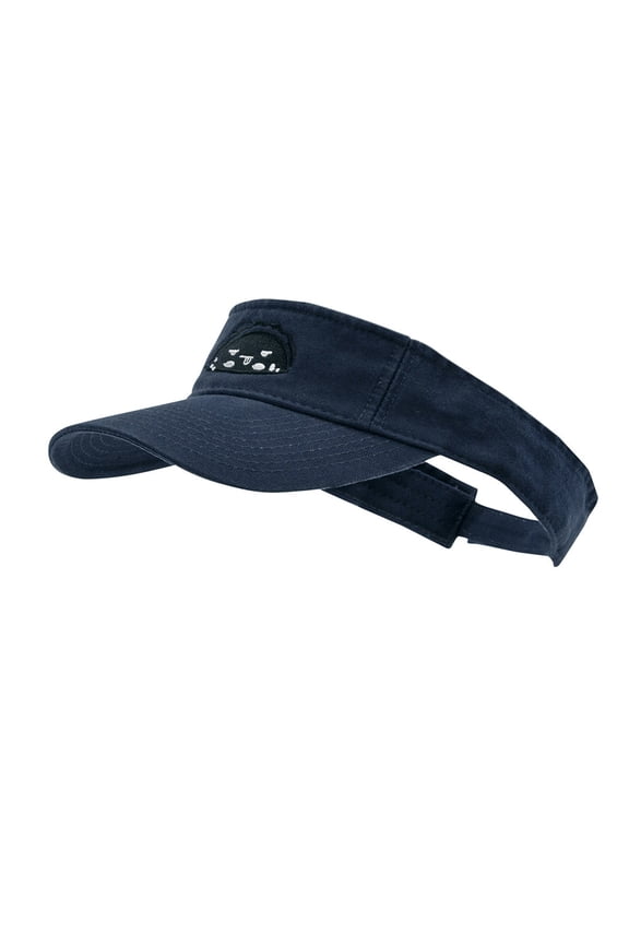 Cute Taco Embroidered Pro Style Cotton Twill Washed Visor - Navy OSFM