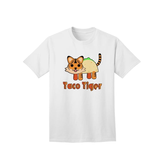 Cute Taco Tiger Text Adult T-Shirt