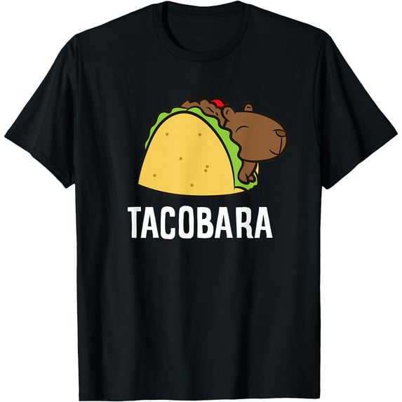 Cute Tacobara Funny Capybara Tacos Unisex T-Shirt for Men Women Kids Toddler,Black Color,Size YXL