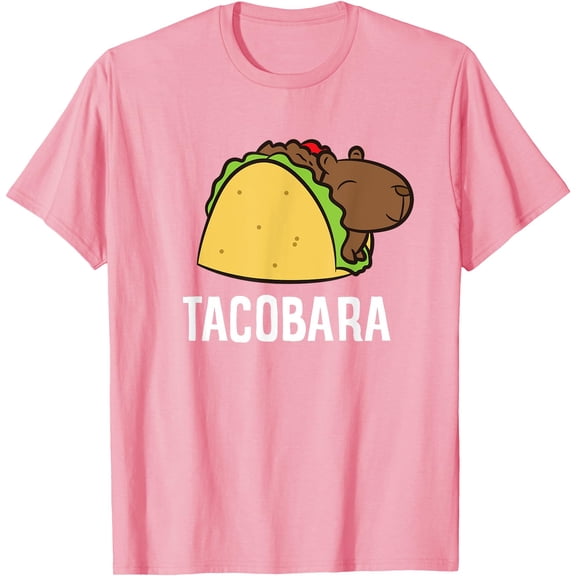 Cute Tacobara Funny Capybara Tacos Unisex T-Shirt for Men Women Kids Toddler,Light Pink Color,Size 2XL