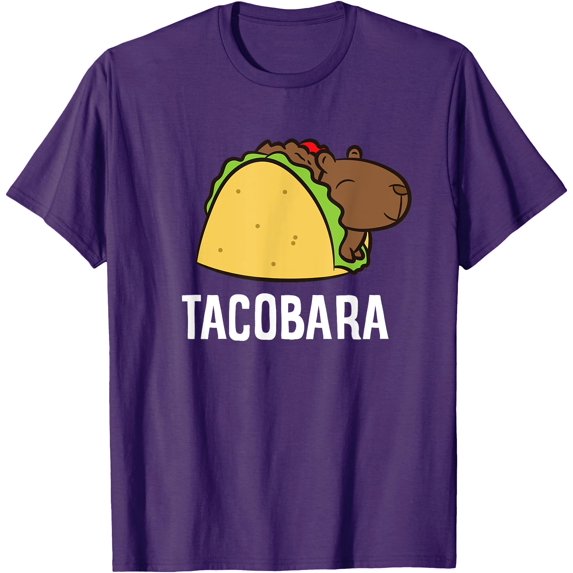 Cute Tacobara Funny Capybara Tacos Unisex T-Shirt for Men Women Kids Toddler,Purple Color,Size YM