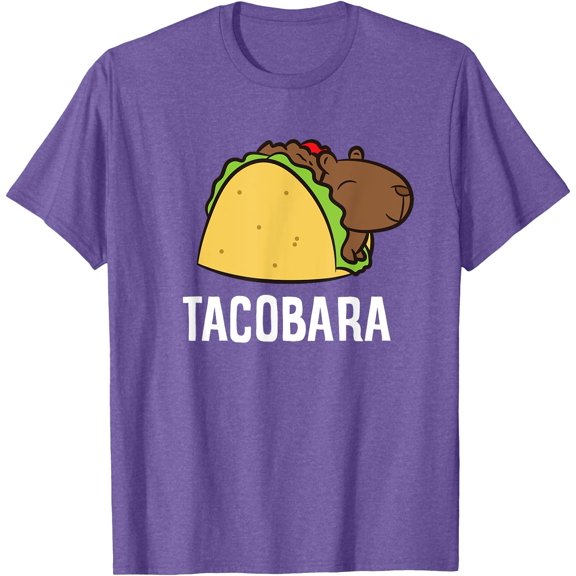 Cute Tacobara Funny Capybara Tacos Unisex T-Shirt for Men Women Kids Toddler,Violet Color,Size 2XL