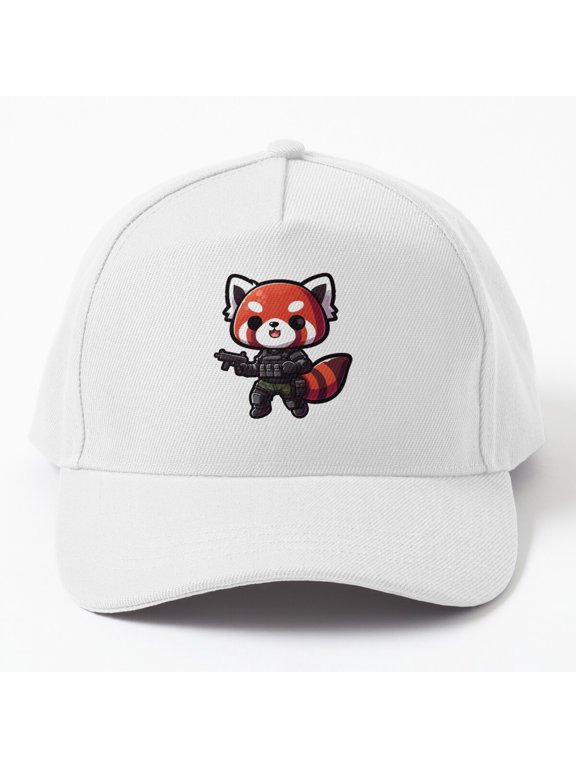 Cute Tactical Red Panda Baseball Hat, Military Animal Character Graphic Design, Classic Cap
