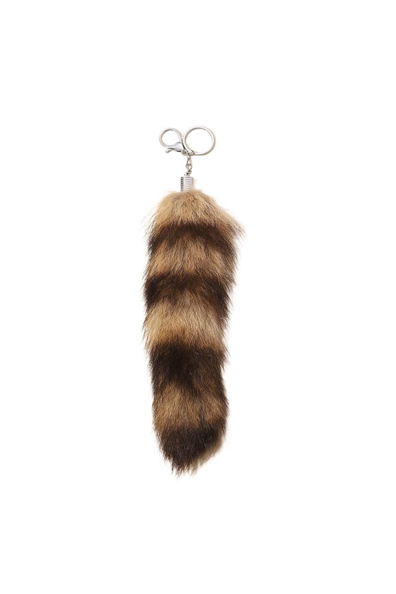 Cute Tail Keychain Pendant Women Key Ring Holder Pompoms Key Chains 1pcs Thin Key Ring Slim Wallet Women Purse Alarm for Women Key Ring Organizer for Multiple Keys Running compatible with Mace Spray