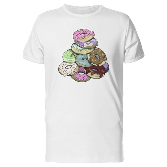 Cute Tasty Donuts Pyramid, Food T-Shirt Men -Image by Shutterstock, Male x-Large