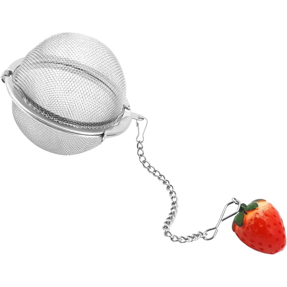 Cute Tea Infuser, Strawberry Tea Ball Tea Filter Cute Stainless Steel Ball Mesh Strainer for Loose Tea and Spices & Seasonings (Strawberry)