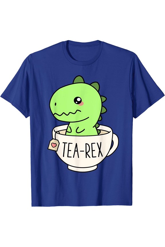 Cute Tea-Rex T-Rex Dinosaur Kawaii Funny Dino Pun Unisex T-Shirt for Men Women Kids