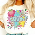 thumbnail image 1 of Cute Teacher Art T-Shirt, Colorful Back to School Teacher Tee, First Day of School Shirt, Fun Teacher Gift for Women, Gift Teacher, Students, Classroom Style, 1 of 5