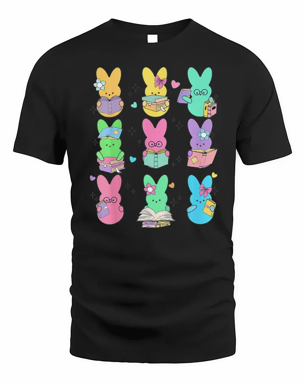 Cute Teacher Bunny Rabbit Reading Easter Bunnies Book Lovers Shirt ...