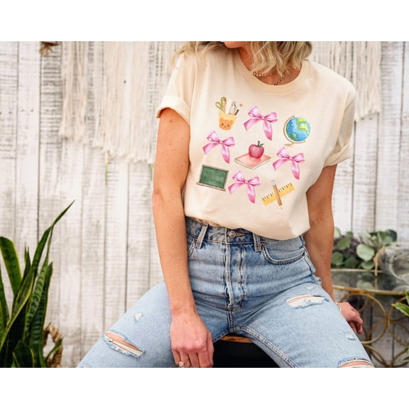 Cute Teacher Shirt Coquette Style Aesthetic Teacher Tees, Teacher Outfit, Teacher Gift, Preschool Teacher Shirt, First Grade Teacher Shirt TSHIRT All Size S-5XL