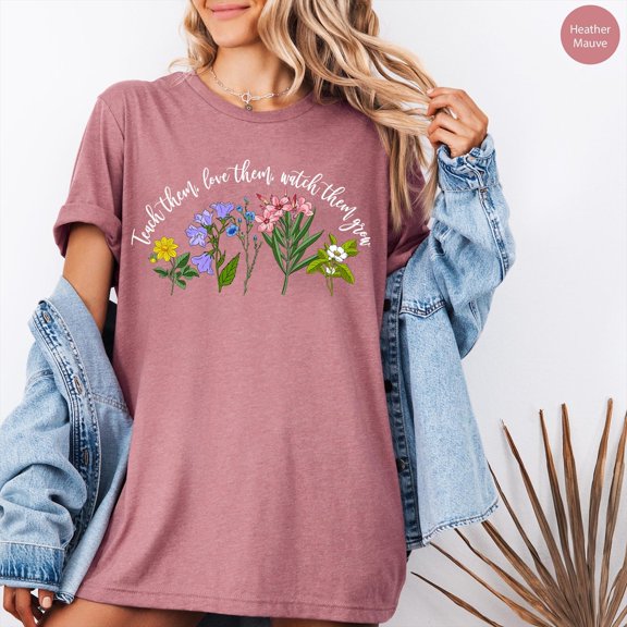 Cute Teacher Shirt, Kindergarten Teacher Shirt, Teacher Appreciation , Back To School Shirt, Teach Them Love Them Watch Them Grow Shirt Tshirt All Size S-5XL