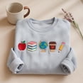 thumbnail image 1 of Cute Teacher Sweatshirt, Embroidered Coquette Teacher Sweatshirt, Teacher Icon Embroidered Crewneck, Teacher Appreciation, Back To School, 1 of 5