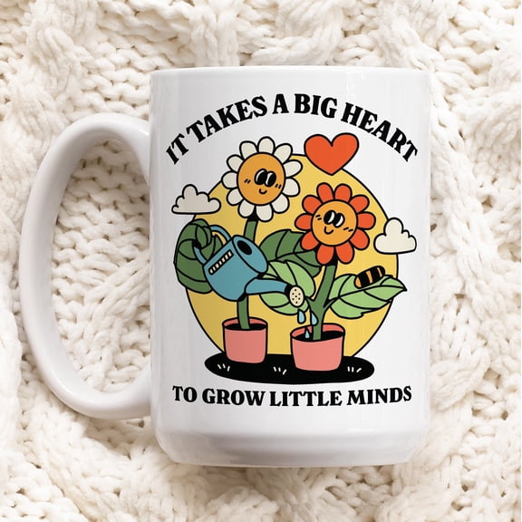 Cute Teacher Thank You Mug, Heartwarming Appreciation Coffee Cup for Nursery or School Teacher