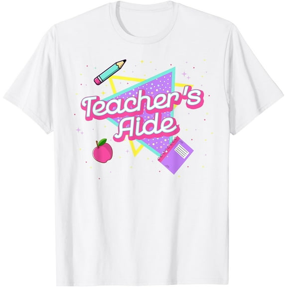 Cute Teacher's Aide Shirt 80's 90's Back To School Gifts T-Shirt for Men Women