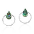 thumbnail image 1 of Cute Teardrops Abalone Shell Inlay Sterling Silver Circle Stud Earrings, 1 of 5