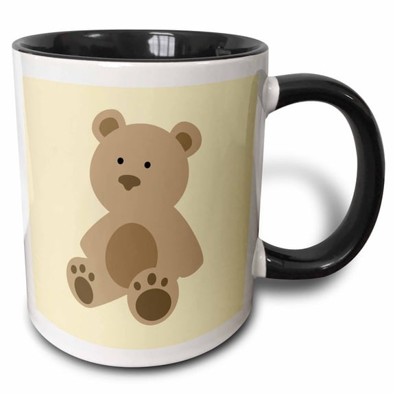3drose, Cute Teddy Bear, 15oz Two-tone Black Mug