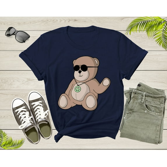 Cute Teddy Bear Animal Wearing Sunglasses Funny Waving Toy T-Shirt Teddy Bear Lover Gift T Shirt for Men Women Kids Boys Girls Tshirt