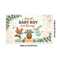 thumbnail image 1 of Cute Teddy Bear Baby Shower Banner Polyester Material Clothesline Design Celebration Background for Baby Shower Party Indoor Decoration New Baby Announcement, 1 of 9