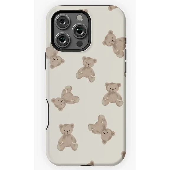 Cute Teddy Bear Cartoon Animal Pattern Protective Case for iPhone 11 12 13 14 15 16 17 Pro Max