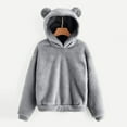 thumbnail image 1 of Cute Teddy Bear Ears Hoodie Women Long Sleeve Warm Sweatshirts, 1 of 6
