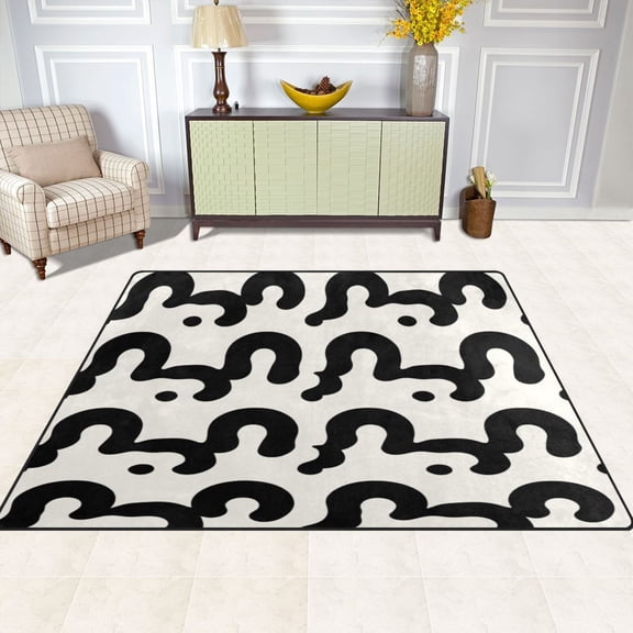 Cute Teddy Bear Lines 80''x58'' Extra Large Plush Memory Foam Rug, Soft, Absorbent, Non Slip
