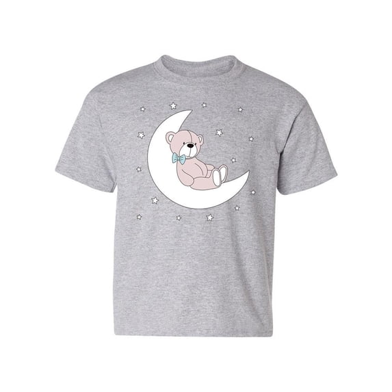 Cute Teddy Bear On The Moon T-Shirt Juniors -Image by Shutterstock, Small