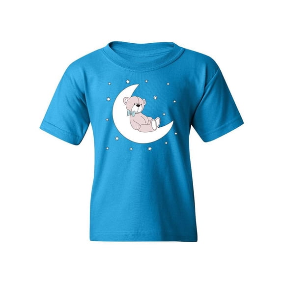 Cute Teddy Bear On The Moon T-Shirt Juniors -Image by Shutterstock,  x-Large
