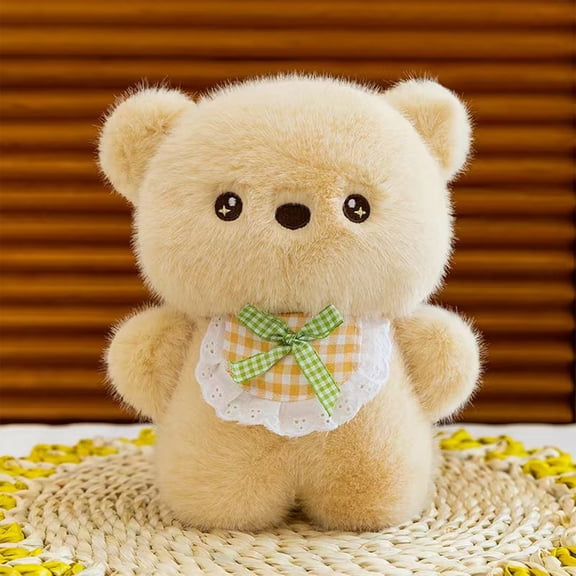 Cute Teddy Bear Plush Stuffed Animal, 9.84 Inches Soft Furry Companion Bear for Home Office Bedroom Sofa, Valentine’s Day Christmas Housewarming, Hypoallergenic Low Maintenance Plush Accent