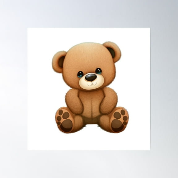 Cute Teddy Bear Poster Wall Art, Modern Wall Decor For Living Room Bedroom, 30x30 UNFRAMED