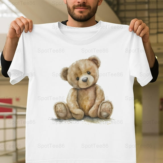 Cute Teddy Bear Retro Vintage Style Aesthetic Animal Graphic G015 Unisex T-Shirt, Up to Size 5XL