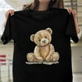 thumbnail image 1 of Cute Teddy Bear Retro Vintage Style Aesthetic Animal Graphic G015 Unisex T-Shirt, Up to Size 5XL, 1 of 2