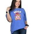 thumbnail image 1 of Cute Teddy Bear T-Shirt, Adorable Bear with Glasses and Beanie Tee, Fun Graphic Tee, Hello I Am Your Friend Shirt for All Ages, Flo Blue Comfort Colors T-Shirt, Small, 1 of 1