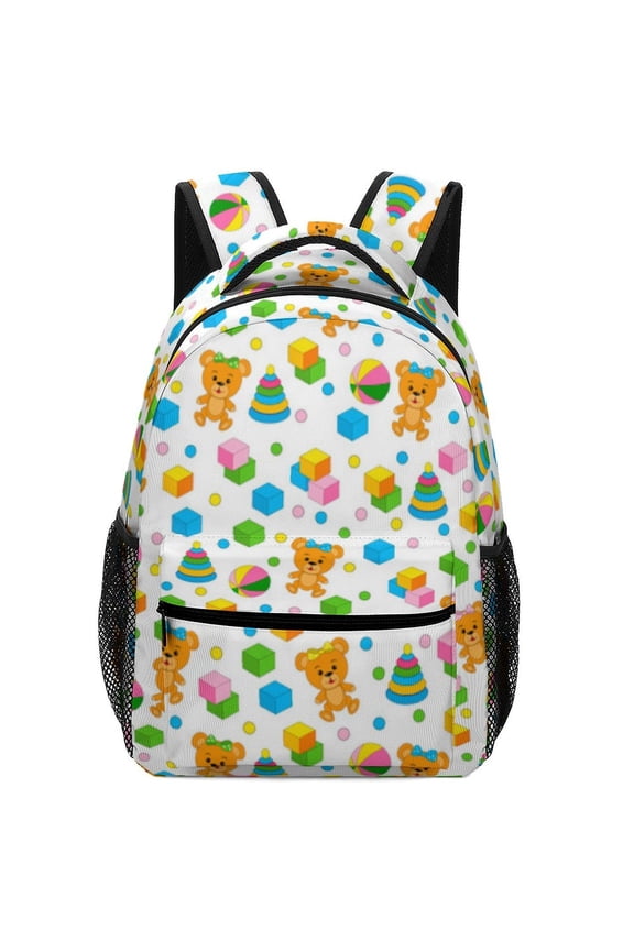 Teddy Bear Toy Oxford Backpack Multi Compartment Casual Bag for Books