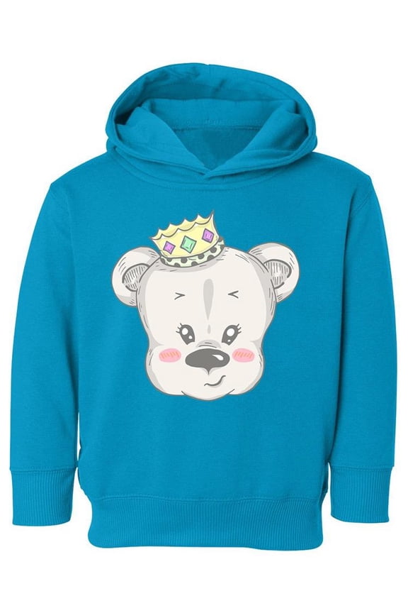 Cute Teddy Bear With | Crown Hoodie Toddler | Size Turquoise (Hoodie),5T (Toddler),Toddler