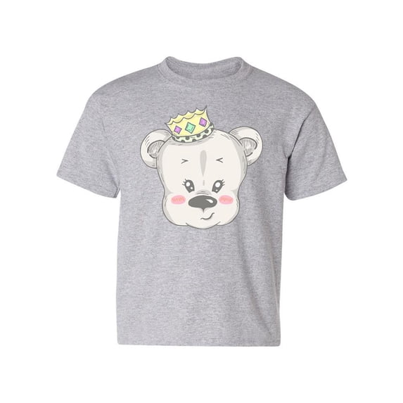 Cute Teddy Bear With Crown T-Shirt Juniors -Image by Shutterstock, Large