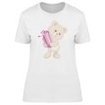 thumbnail image 1 of Cute Teddy Bear With Gift T-Shirt Women -Image by Shutterstock, Female Small, 1 of 2
