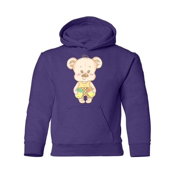 Cute Teddy Bear With Honey Hoodie Juniors -Image by Shutterstock,  Medium