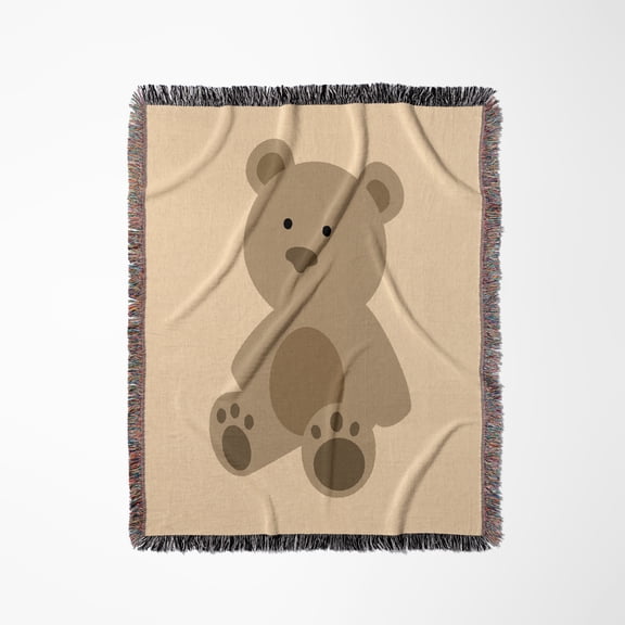 Cute Teddy Bear, Woven Blanket